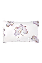Load image into Gallery viewer, Slim Rectangular Silk Twill Throw Pillows Hydrangea Leaves White x MarieLuise Bantel