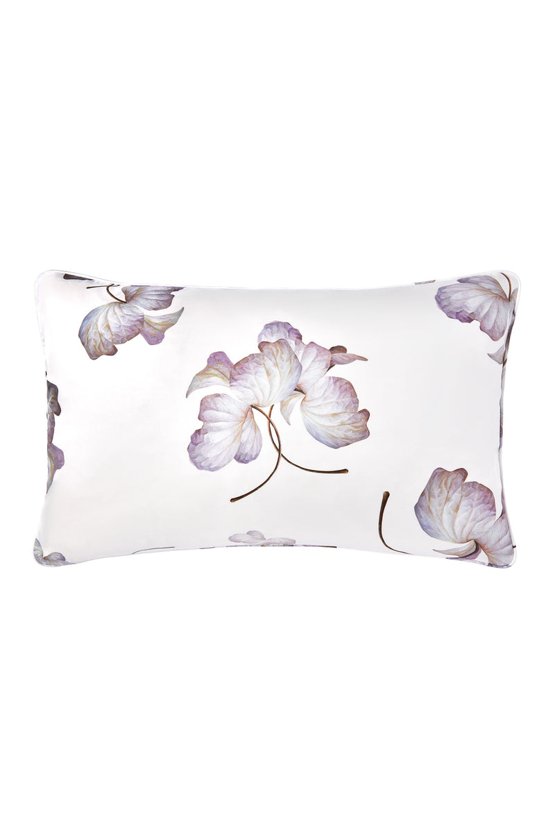 Load image into Gallery viewer, Slim Rectangular Silk Twill Throw Pillow Covers Hydrangea Leaves White x MarieLuise Bantel