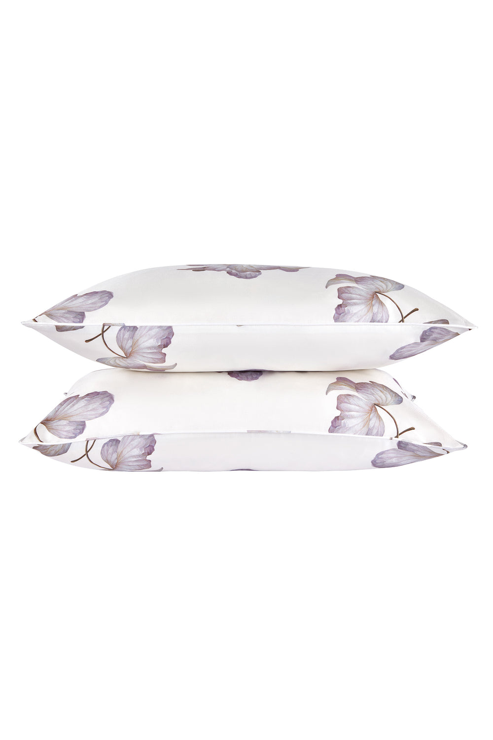 Load image into Gallery viewer, Slim Rectangular Silk Twill Throw Pillows Hydrangea Leaves White x MarieLuise Bantel