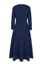 Load image into Gallery viewer, Winnie Midi Dress Smocked Cloqué Navy