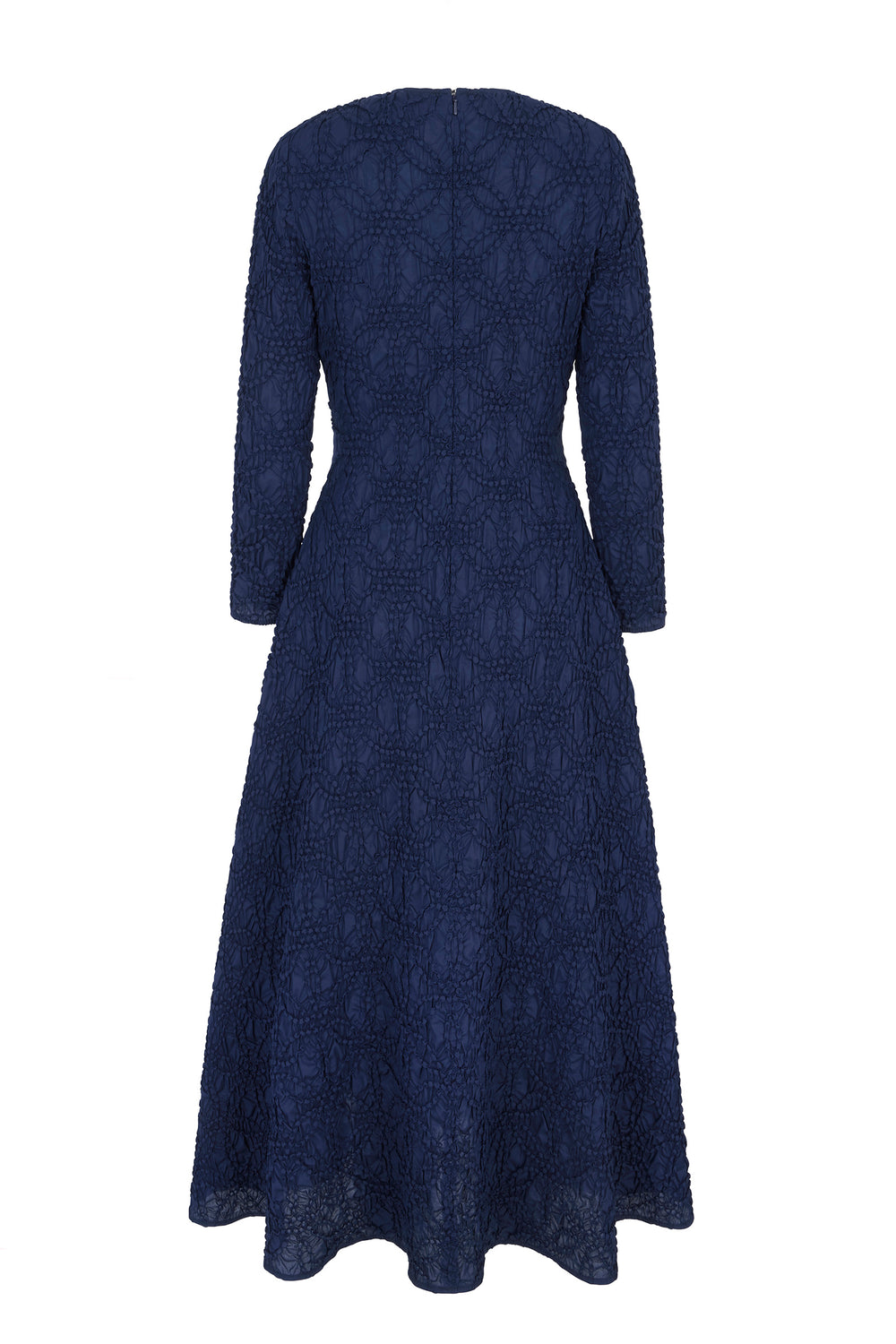 Load image into Gallery viewer, Winnie Midi Dress Smocked Cloqué Navy