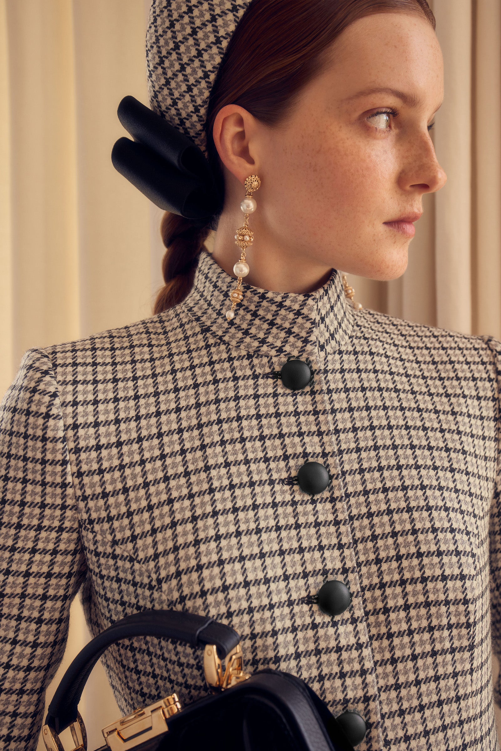 Suzannah London | Winchester Coat Dress Houndstooth Tweed