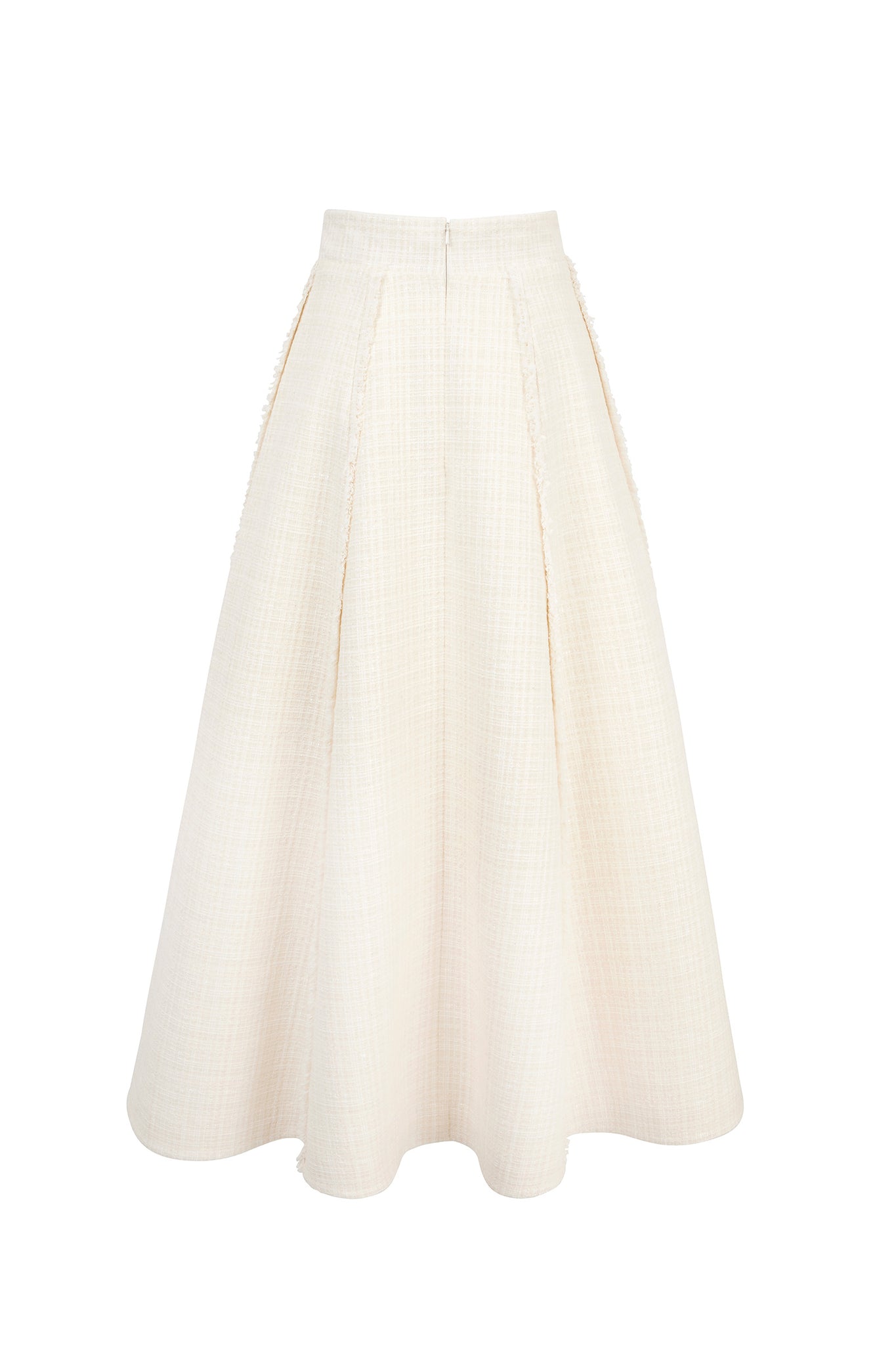 Hannah Tweed Midi Slit Skirt (Cream)