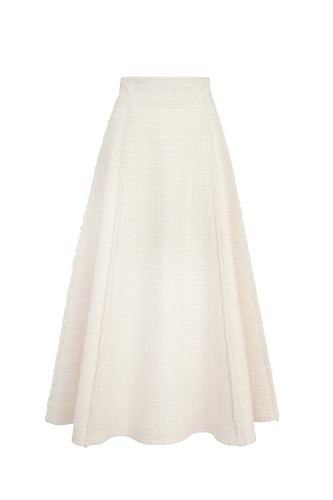 Zelda Full Skirt Cream Tweed