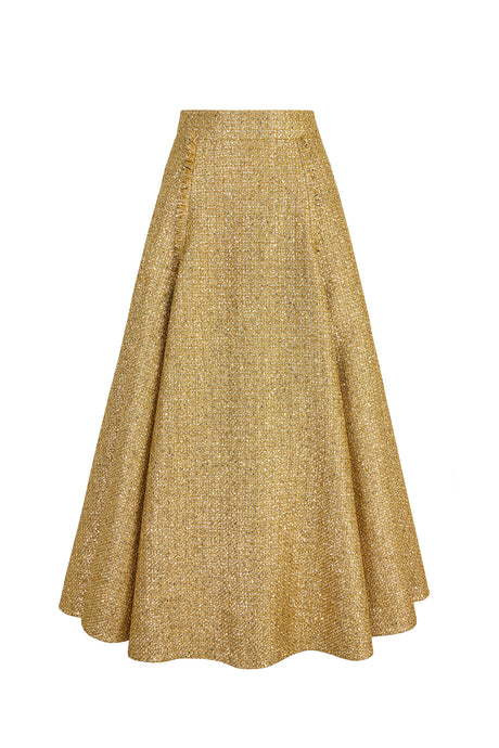 Zelda Full Skirt Gold Tweed