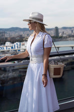 Load image into Gallery viewer, White Broderie Anglaise Shirt Dress