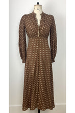Load image into Gallery viewer, Grandad Tea Dress brown pooka dots - ARCHIVE SALE