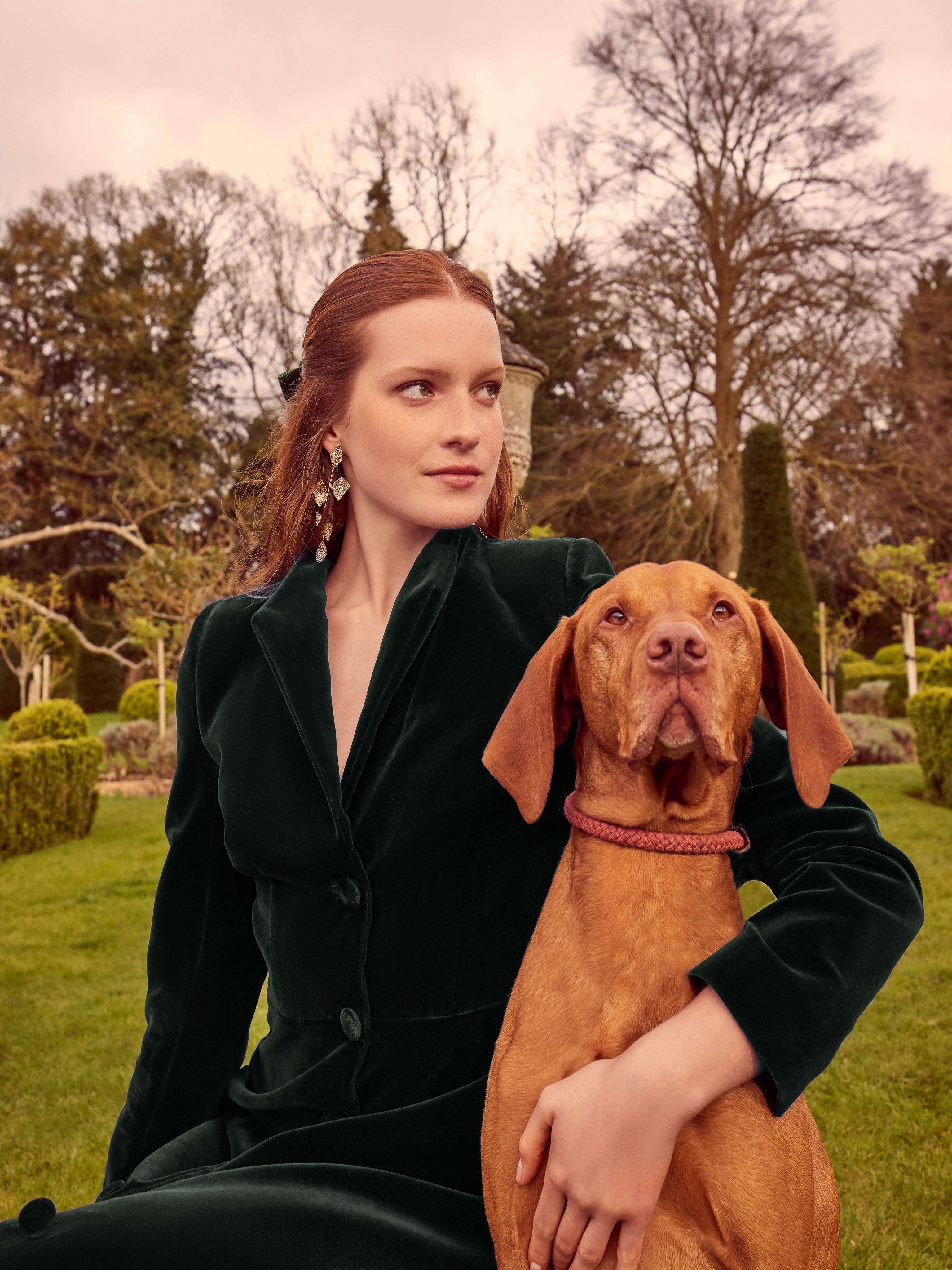 Louisa Coat Dress Velvet Forest Green