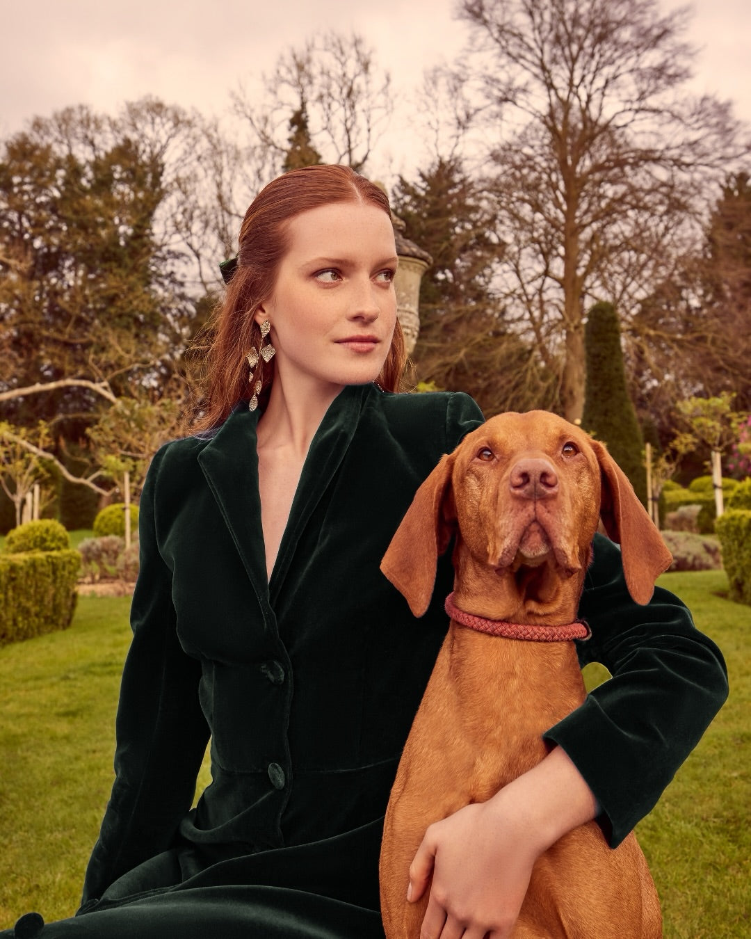 Louisa Coat Dress Velvet Forest Green