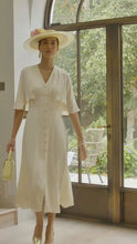 Florence Cape Dress Silk Crepe Vanilla