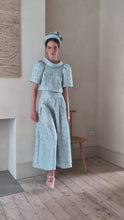 Clara Top Floral Matelassé Eucalyptus