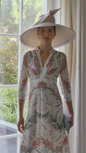 Gabriella Silk Tea Dress Larkspur White