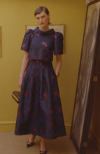 Clara Top Navy Floral Fil Coupé
