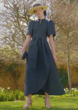 Delphine Dress Navy Cloqué