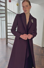 Washington Wool and Cashmere Coat Aubergine