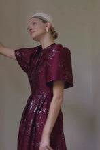 Delphine Dress Merlot Jacquard
