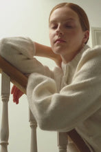 Bruton Knitted Wool Silk Cardigan Cream