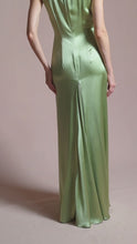 Swing Gown and Cape Pistachio Silk