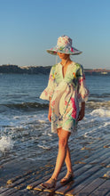 Model in Kaftan and Beach Hat - Suzannah London Vacation Collection 