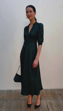 Gabriella Dress Geometric Jacquard Forest Green