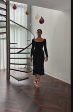 Sloane Dress Stretch Cloqué Navy
