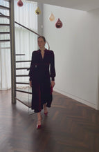 Gloria  Velvet Tea Dress Merlot Red