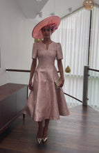 Constanza Dress Heirloom Brocade Rose and Gold