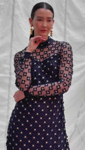 Keres Dress Navy Appliqué Daisy Lace