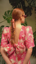 Annabel Bow Dress Palm Jacquard - ARCHIVE SALE