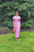 Formentera Plissé Cotton Silk Dress Raspberry