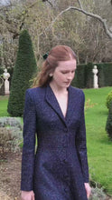 Louisa Coat Dress Metallic Tweed Navy
