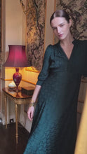 Gabriella Dress Geometric Jacquard Forest Green