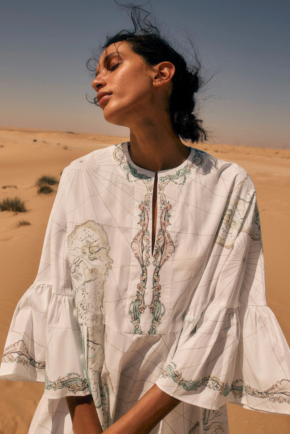 Load image into Gallery viewer, Barbados Maps Cotton Kaftan &amp; Barbados Tote x Susannah Garrod