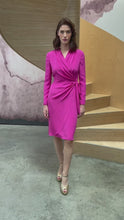 Palermo Wrap Dress Shocking Pink Silk Crepe - ARHCIVE SALE