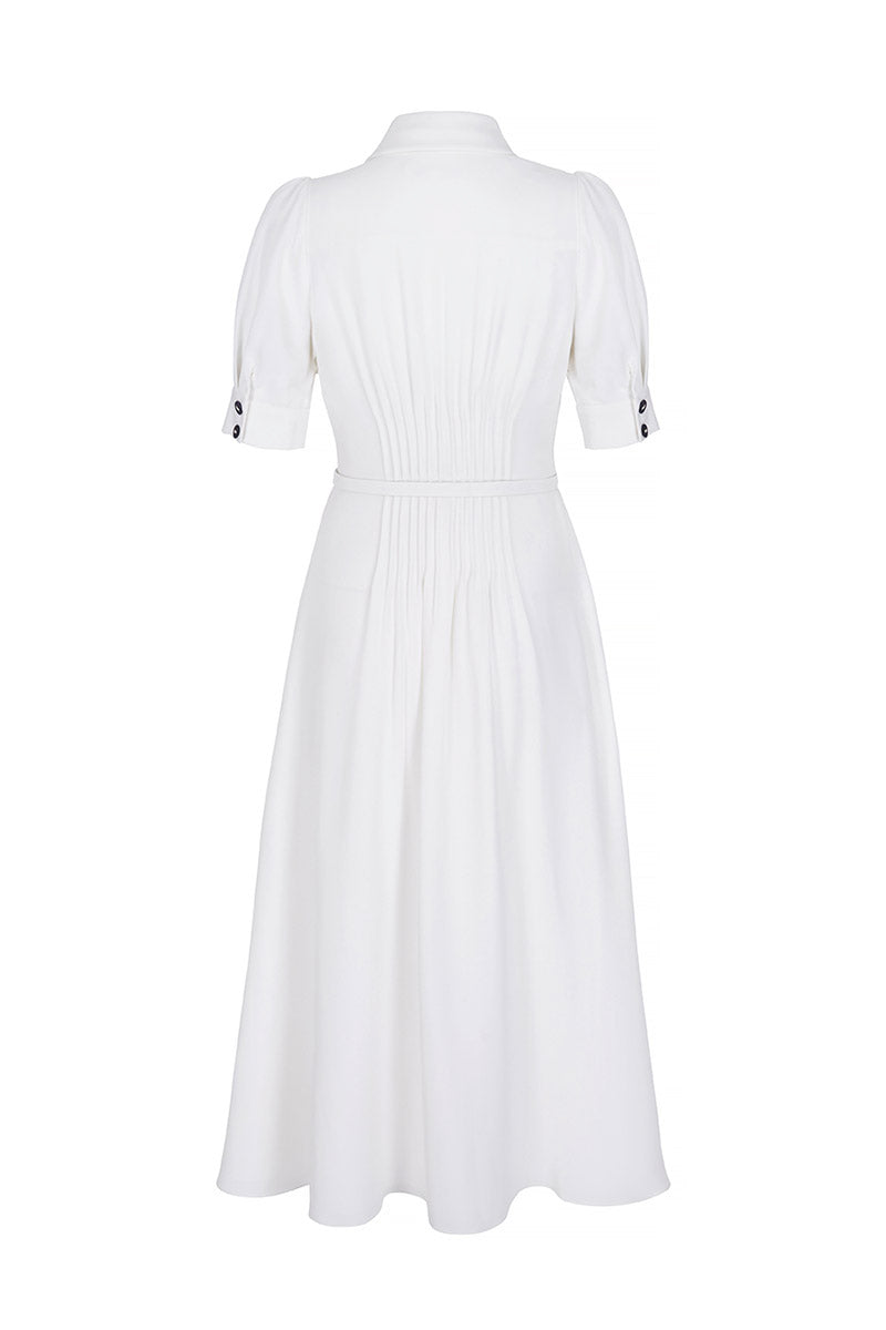 Load image into Gallery viewer, White Flippy Wiggle Dress