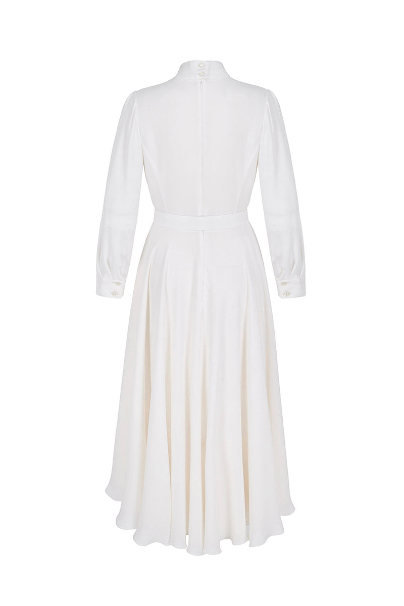 Allison Pure Dress Ivory Silk Crepe – Suzannah London