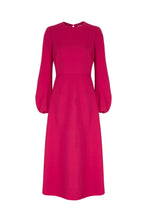 Load image into Gallery viewer, Anna Bow Dress Deep Pink Cloqué Sustainable