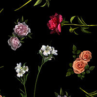 Suzannah x Kate Scott Black Ethereal Floral Silk Twill