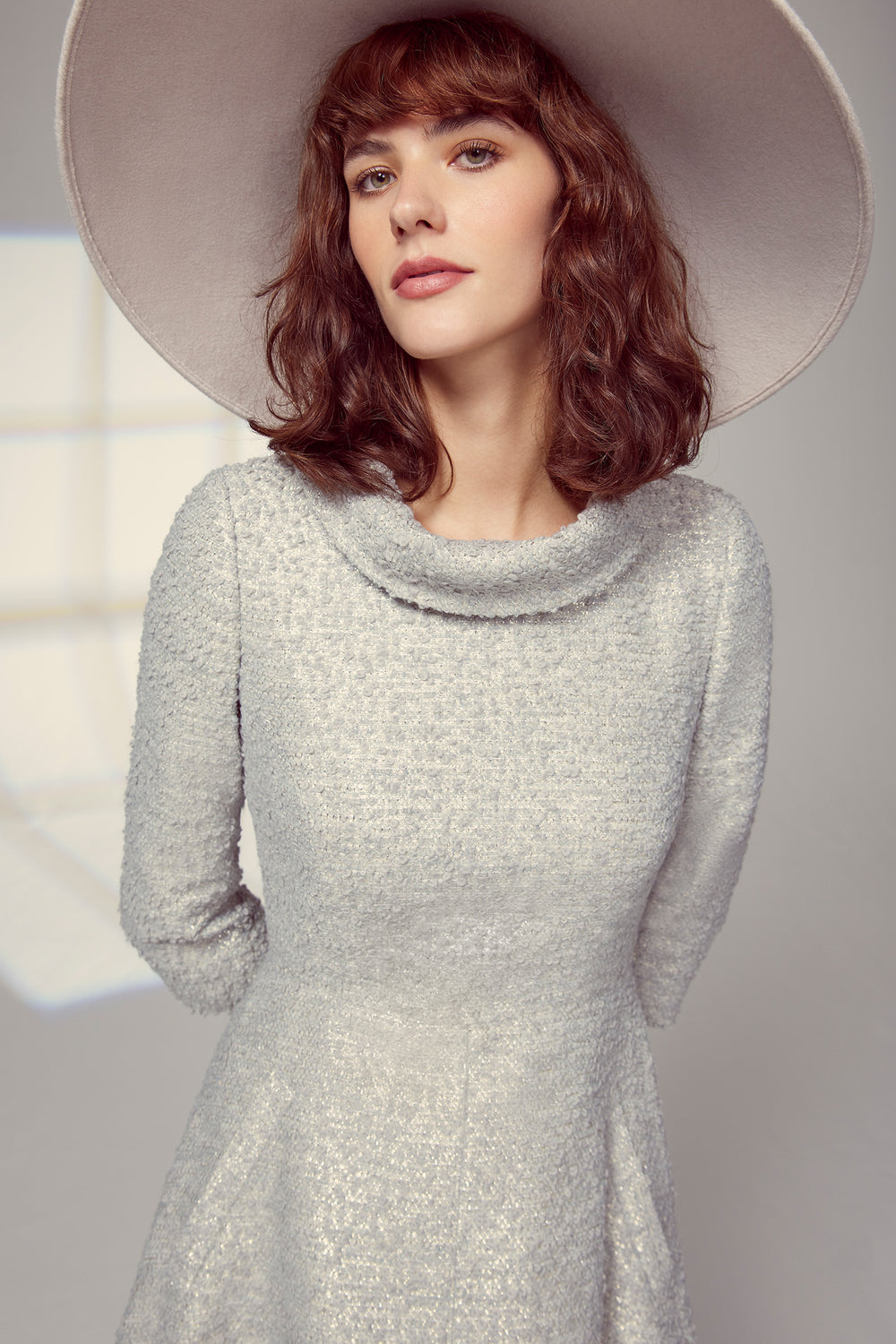 Load image into Gallery viewer, Cashmere Audrey Wide Brim Hat