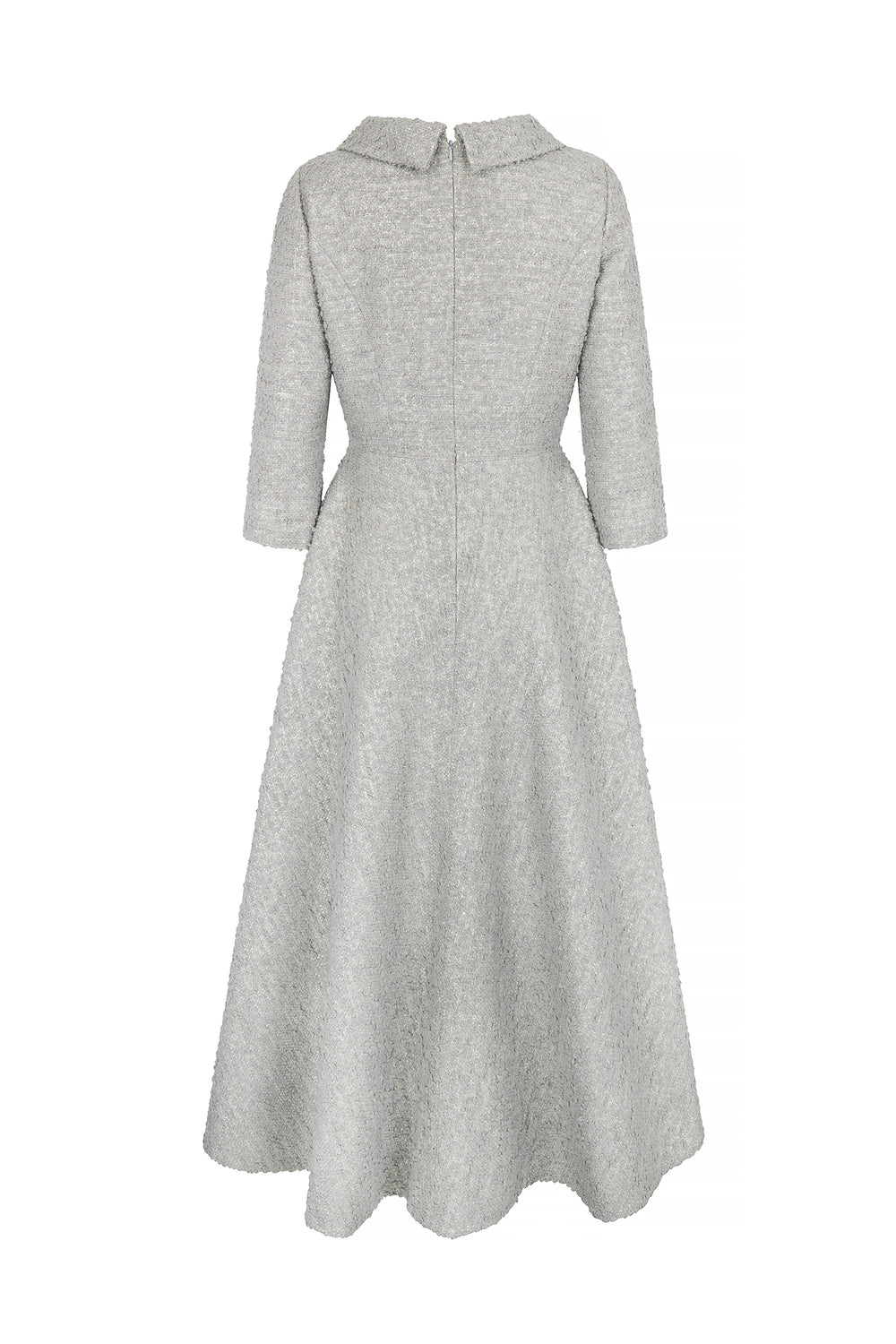 Load image into Gallery viewer, Blythe Midi Dress Metallic Tweed Winter Sky