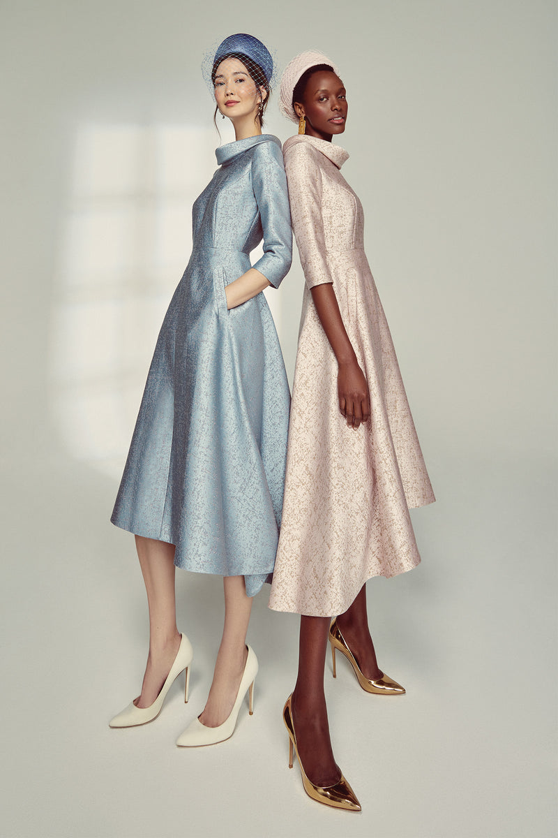 Load image into Gallery viewer, Blythe Midi Dress Moonstone Molten - ARCHIVE SALE