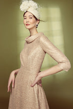 Load image into Gallery viewer, Blythe Midi Dress Metallic Tweed Rose Gold