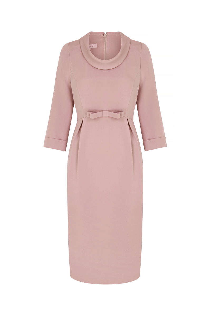 Load image into Gallery viewer, Silk Cowl Neck Dress Vintage Pink ARCHIVE SALE