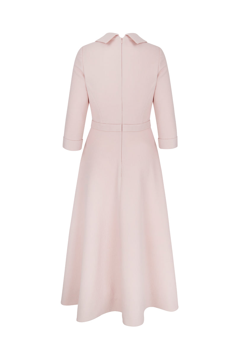 Load image into Gallery viewer, Cowl Neck Riding Dress Cloque Dusky Pink - ARCHIVE SALE