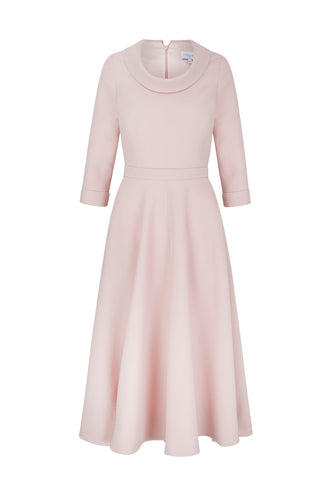 Cowl Neck Riding Dress Cloqué Dusky Pink