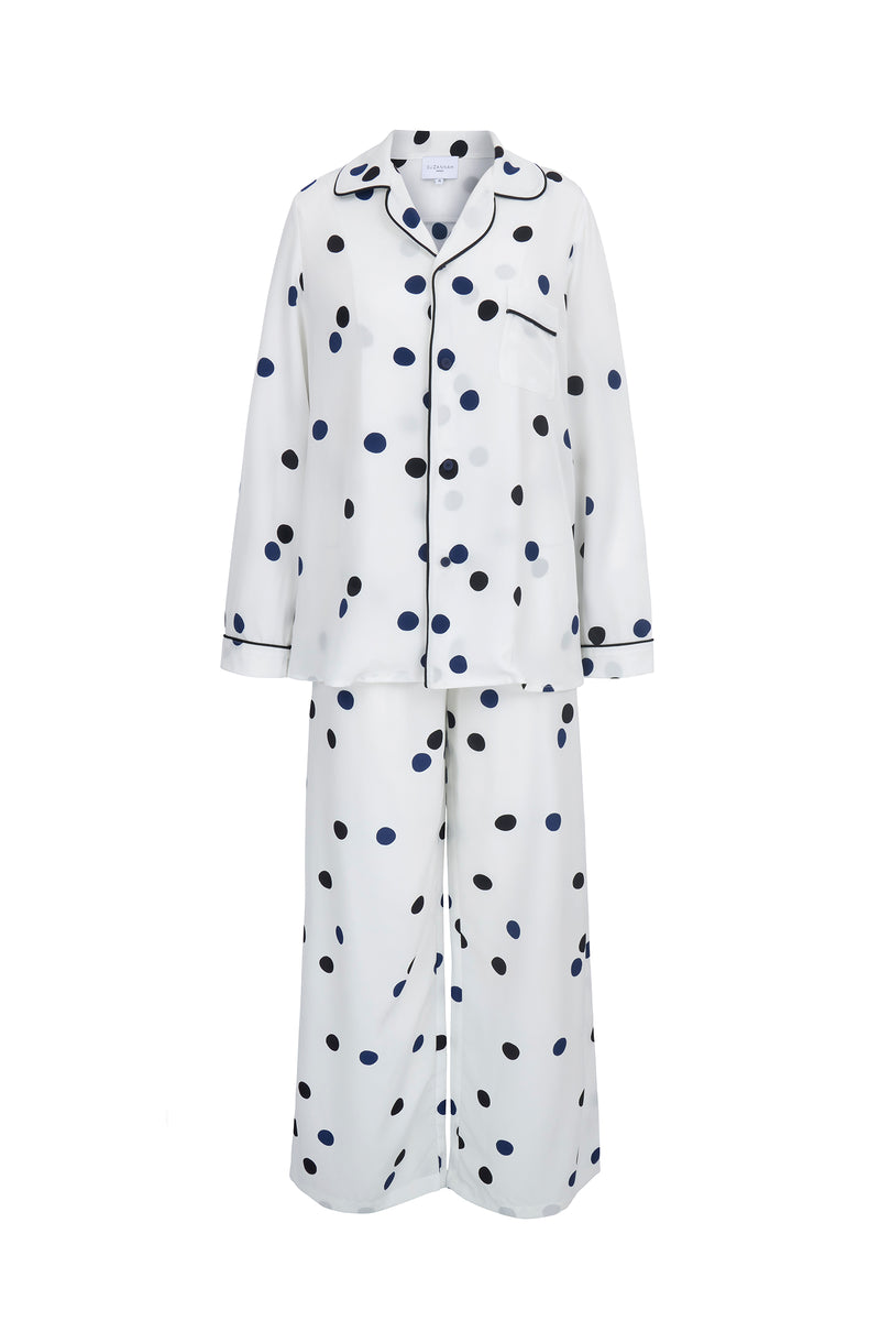 Esme Dalmatian Dot Silk Pyjama Lounge Suit