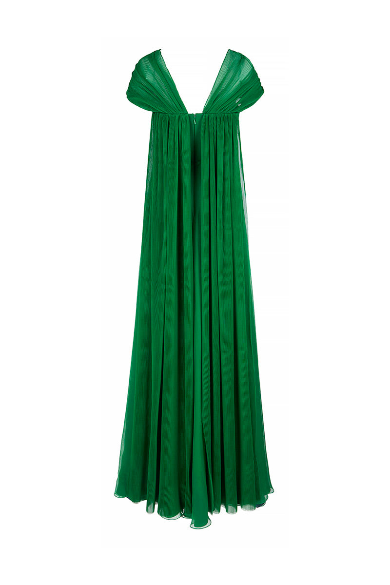 Crystalline Couture Silk Dress Green – Suzannah London
