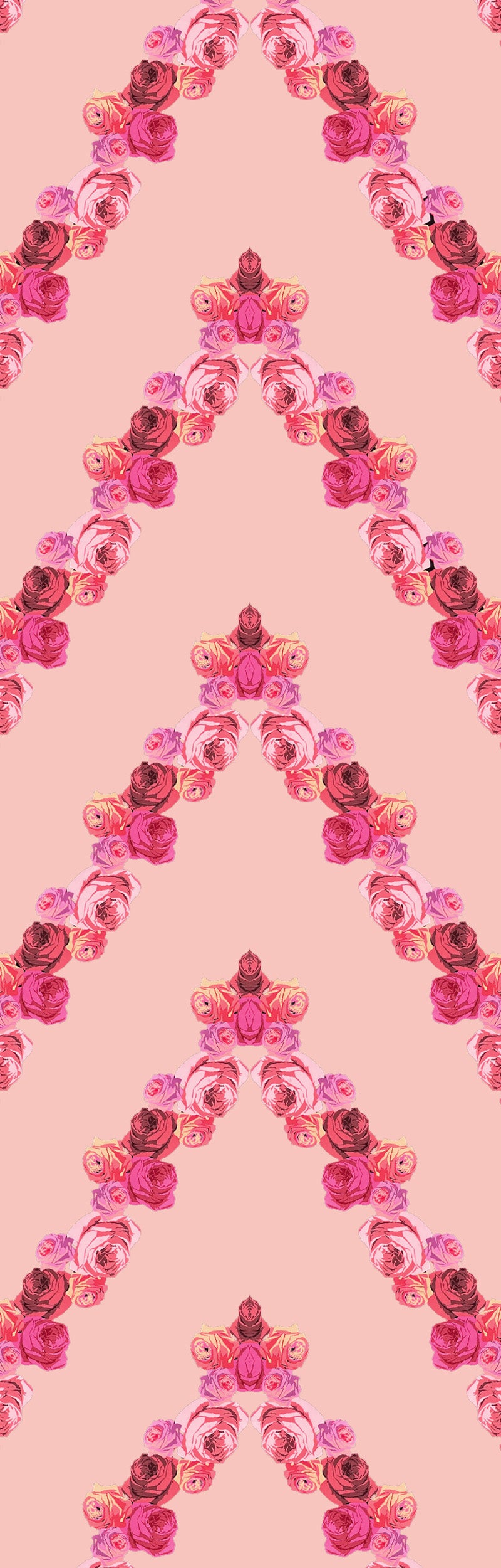 Load image into Gallery viewer, Peach Geo Rose Crepe De Chine