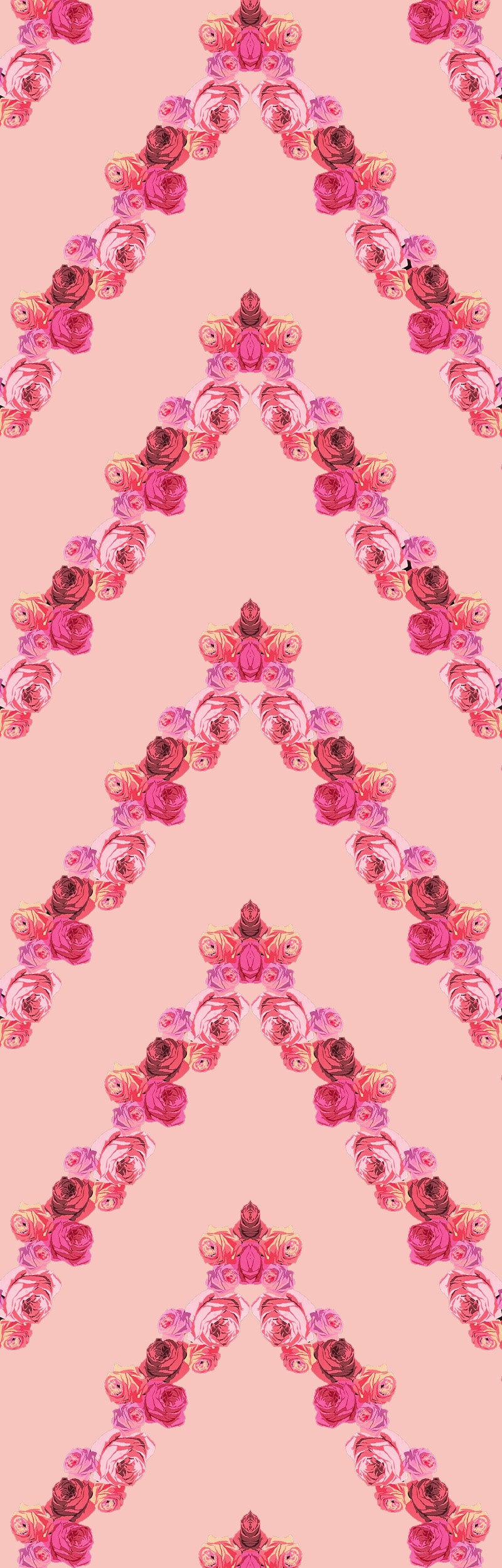 Load image into Gallery viewer, Peach Geo Rose Crepe De Chine