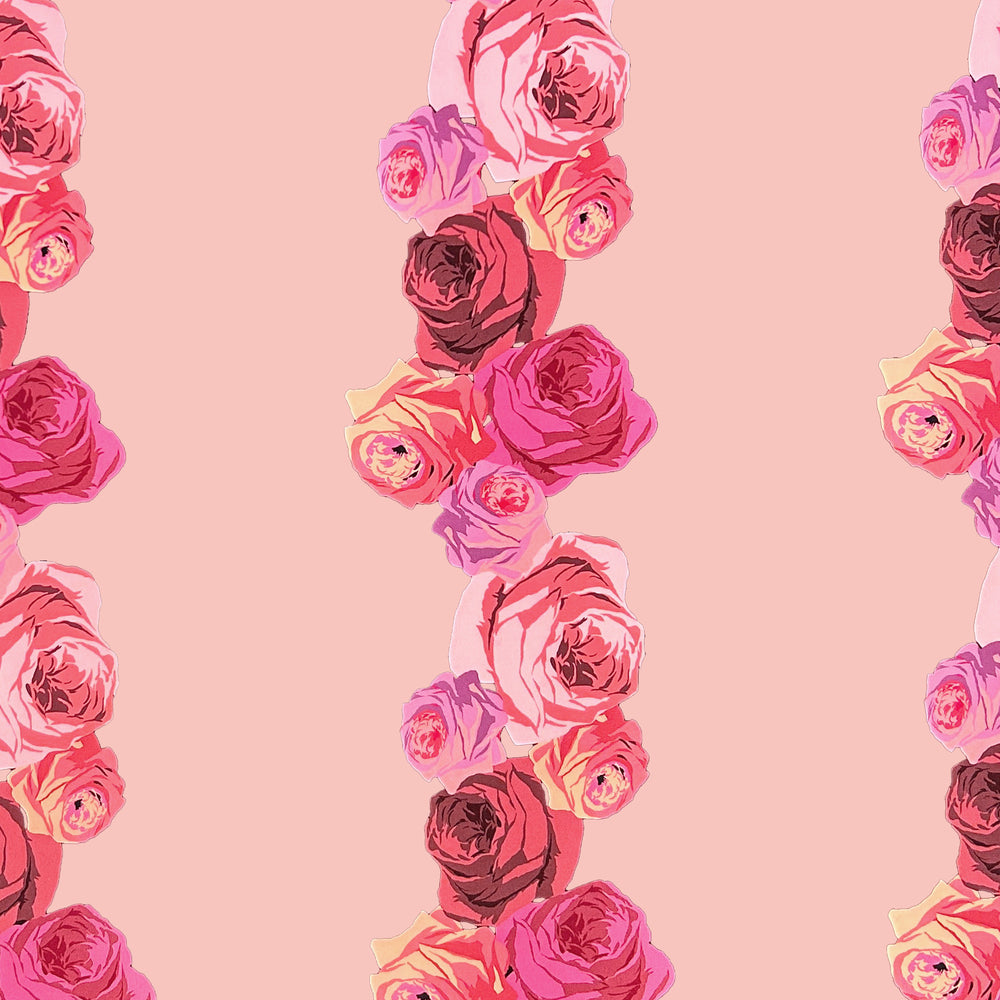 Load image into Gallery viewer, Peach Geo Rose Crepe De Chine